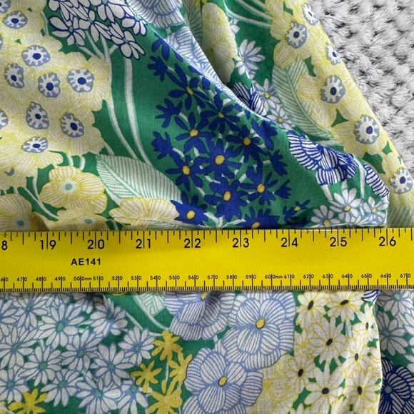 Talbots Top Womens Plus 3X Blue Spring Floral Popover Round Neck Long Sleeve - Picture 11 of 12